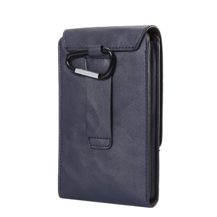 6.3 inch and Below Universal Crazy Horse Texture 3 Pouches Vertical Flip Leather Case with Belt Hole & Climbing Buckle for Galaxy Note 8, Sony, Huawei, Meizu, Lenovo, ASUS, Cubot, Oneplus, Oukitel, Xiaomi, DOOGEE, Vkworld, and other Smartphones(Dark Blue)