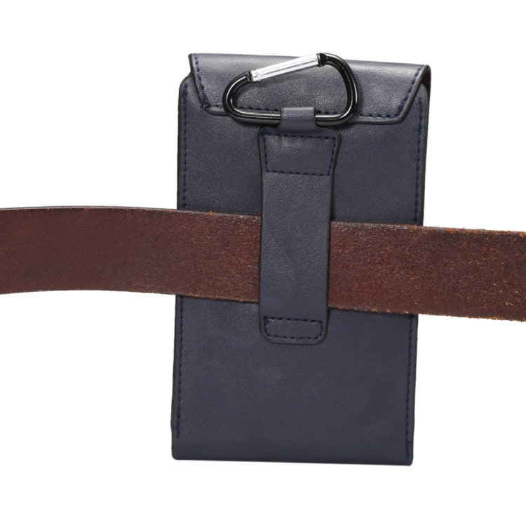 6.3 inch and Below Universal Crazy Horse Texture 3 Pouches Vertical Flip Leather Case with Belt Hole & Climbing Buckle for Galaxy Note 8, Sony, Huawei, Meizu, Lenovo, ASUS, Cubot, Oneplus, Oukitel, Xiaomi, DOOGEE, Vkworld, and other Smartphones(Dark Blue)