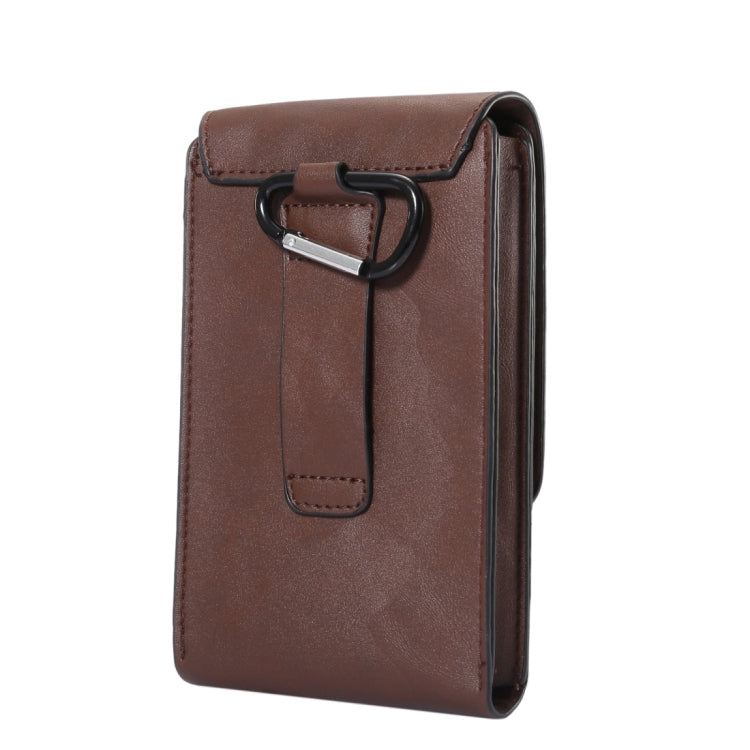 6.3 inch and Below Universal Crazy Horse Texture 3 Pouches Vertical Flip Leather Case with Belt Hole & Climbing Buckle for Galaxy Note 8, Sony, Huawei, Meizu, Lenovo, ASUS, Cubot, Oneplus, Oukitel, Xiaomi, DOOGEE, Vkworld, and other Smartphones(Brown)