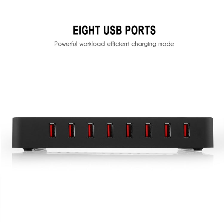 X6 96W 2.4A 8 USB Ports Smart Charger with Detachable Bezel, UK Plug(Black)