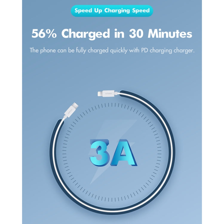 ROCK Space Z19 PD 20W 3A USB-C / Type-C to 8 Pin Fast Charging TPE Data Cable, Cable Length: 1m