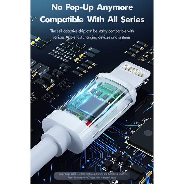 ROCK Space Z19 PD 20W 3A USB-C / Type-C to 8 Pin Fast Charging TPE Data Cable, Cable Length: 1m