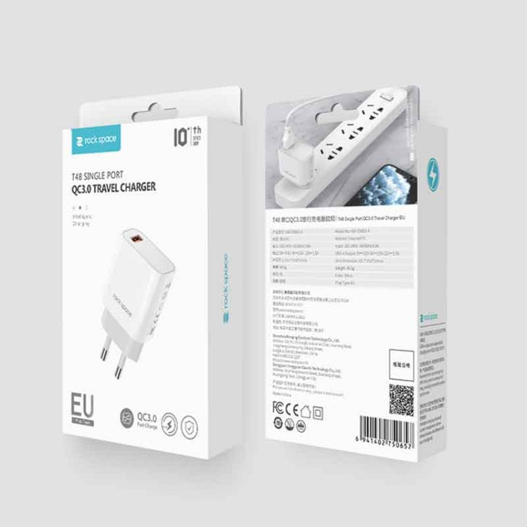 ROCK SPACE HGF-058EU-A T48 QC3.0 USB Single Port Travel Charger, EU Plug - USB Charger by ROCK | Online Shopping South Africa | PMC TechLife | Buy Now Pay Later Mobicred