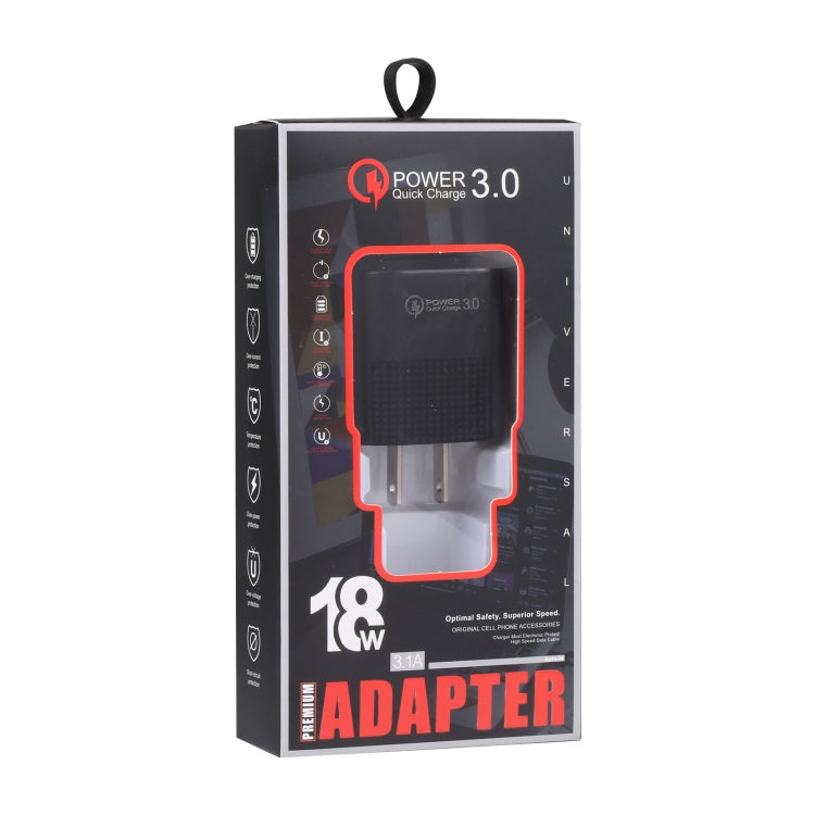 LZ-2117 18W QC3.0 3.1A USB Fast Charger, US Plug (Black) - USB Charger by PMC Jewellery | Online Shopping South Africa | PMC Jewellery | Buy Now Pay Later Mobicred