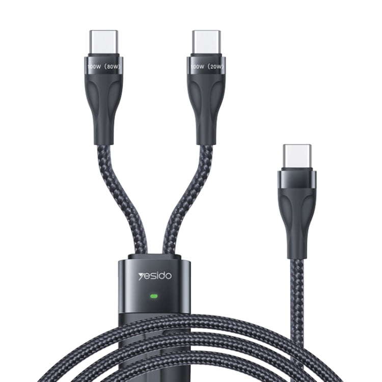 Yesido CA88 2 in 1 USB-C / Type-C to USB-C / Type-C Fast Charging Cable, Length: 1.2m