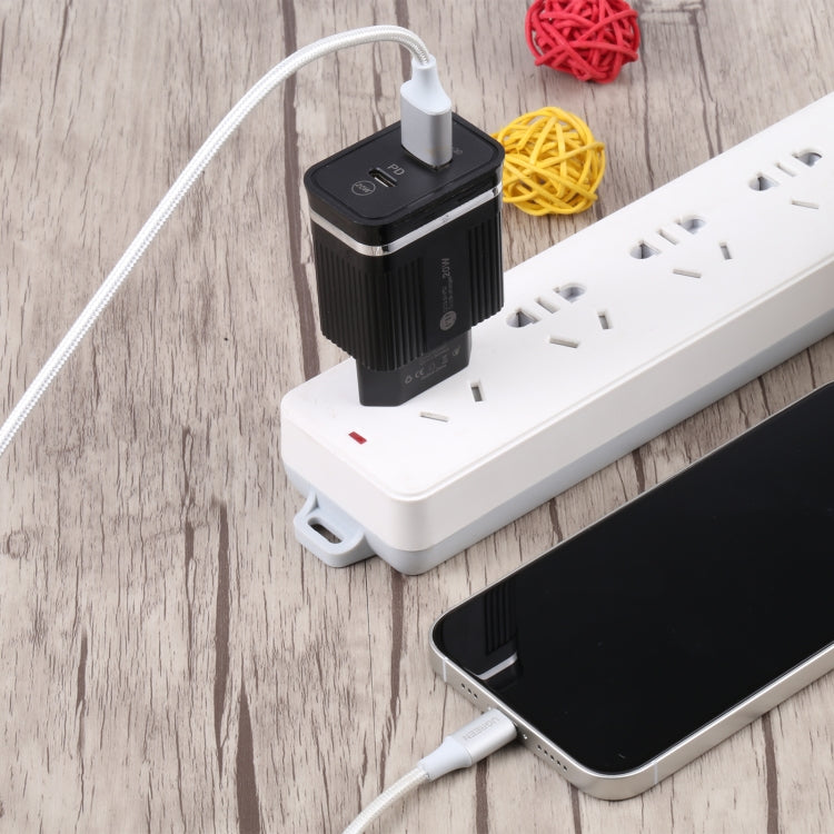 46-A2C2 20W PD + QC3.0 USB Multifunction Fast Charger,EU Plug(Black) - USB Charger by PMC Jewellery | Online Shopping South Africa | PMC Jewellery | Buy Now Pay Later Mobicred