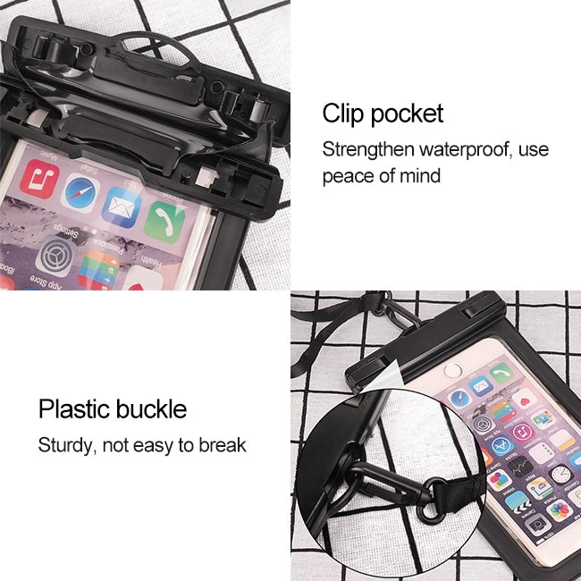 PVC Transparent Universal IPX8 Water-resistant Bag with Lanyard for Smart Phones below 6.3 inch (Green)