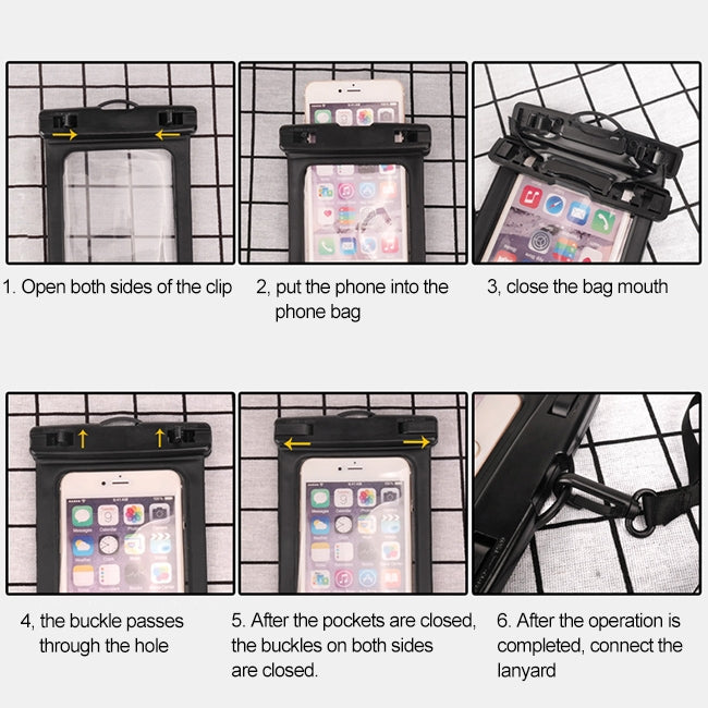 PVC Transparent Universal IPX8 Water-resistant Bag with Lanyard for Smart Phones below 6.3 inch (Green)