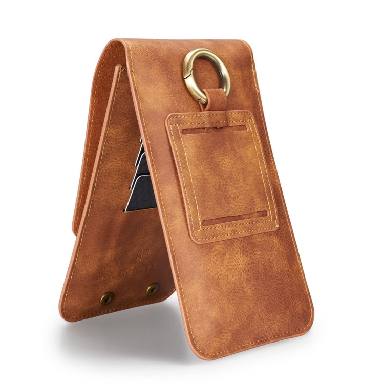 DG.MING Universal Cowskin Leather Protective Case Bag Waist Bag with Card Slots & Hook