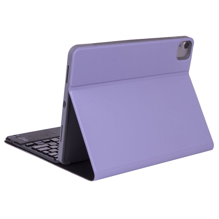 X-11BC Skin Plain Texture Detachable Bluetooth Keyboard Tablet Case for iPad Pro 11 inch 2020 / 2018, with Touchpad & Pen Slot(Light Purple)