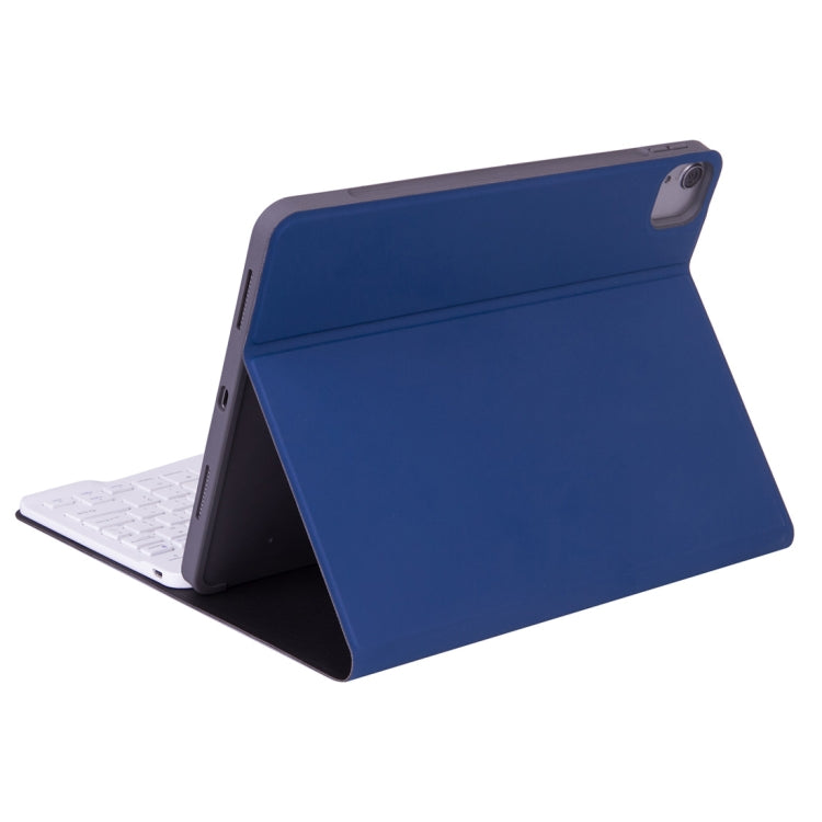 X-11BS Skin Plain Texture Detachable Bluetooth Keyboard Tablet Case for iPad Pro 11 inch 2020 / 2018, with Pen Slot & Backlight (Blue)