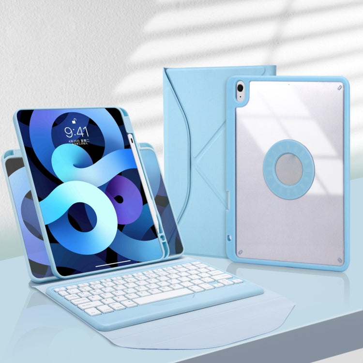 Z098B Pen Slot Bluetooth Keyboard Leather Tablet Case For iPad Air 2022/2020 (Sky Blue) - For iPad Air by PMC TechLife | Online Shopping South Africa | PMC TechLife