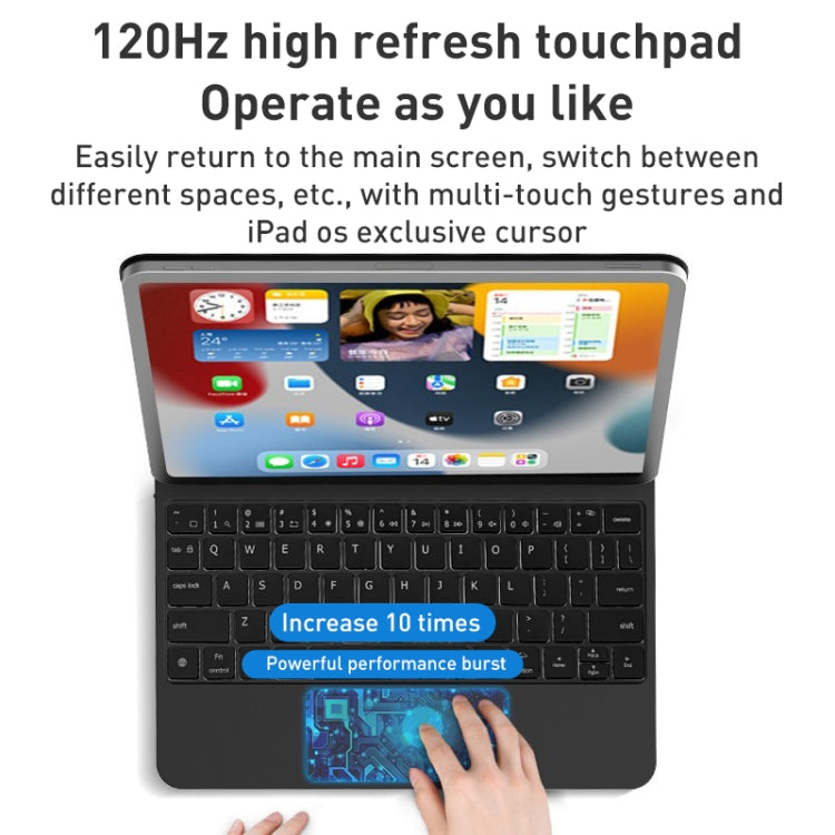 T89 Magic Suspended Bluetooth Keyboard Leather Case For iPad Pro 12.9 2022 / 2021 / 2020 / 2018(Black)