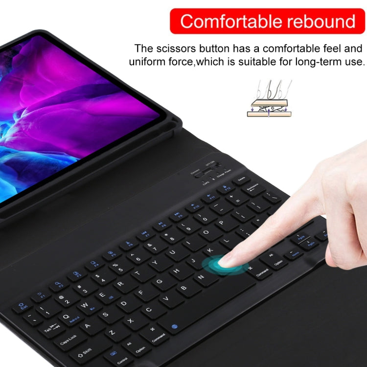 TG11B Detachable Bluetooth Black Keyboard + Microfiber Leather Tablet Case for iPad Pro 11 inch (2020), with Pen Slot & Holder (Black) - For iPad Pro by PMC TechLife | Online Shopping South Africa | PMC TechLife