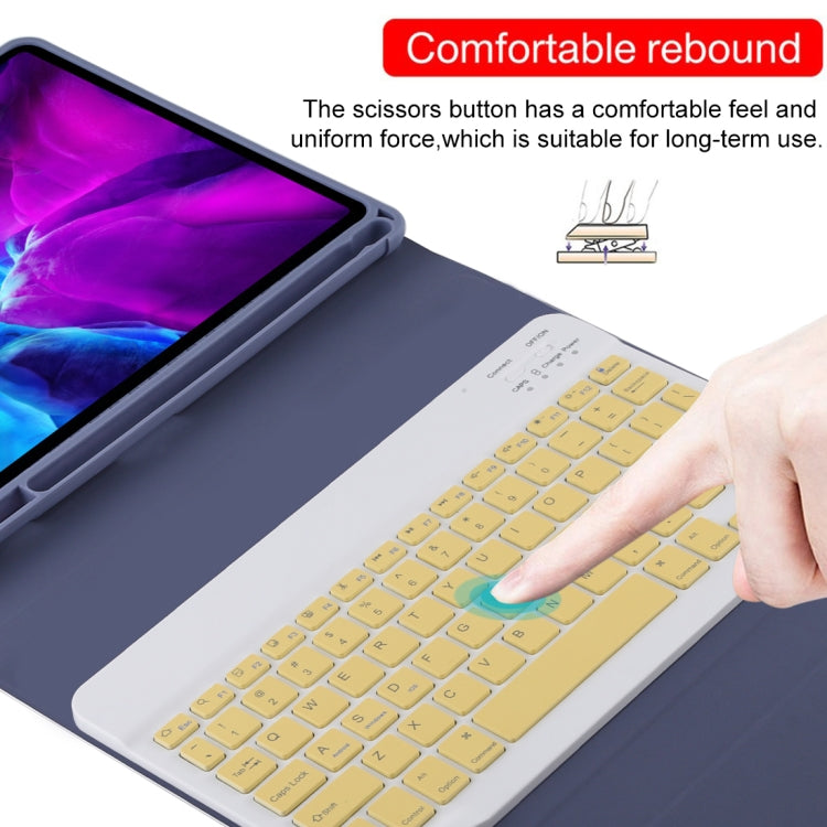 TG11B Detachable Bluetooth Yellow Keyboard + Microfiber Leather Tablet Case for iPad Pro 11 inch (2020), with Pen Slot & Holder (Purple) - For iPad Pro by PMC TechLife | Online Shopping South Africa | PMC TechLife