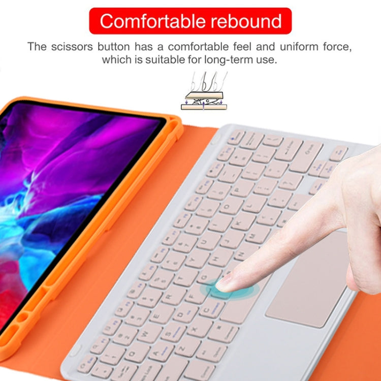 TG11BC Detachable Bluetooth Pink Keyboard Microfiber Leather Tablet Case for iPad Pro 11 inch (2020), with Touchpad & Pen Slot & Holder (Orange) - For iPad Pro by PMC TechLife | Online Shopping South Africa | PMC TechLife