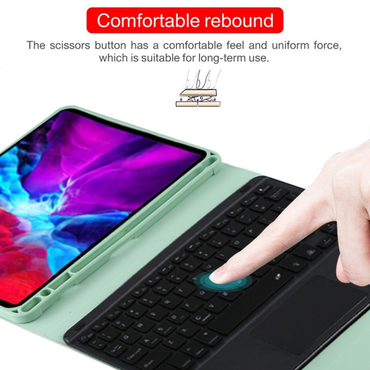 TG11BCS Detachable Bluetooth Black Keyboard Microfiber Leather Tablet Case for iPad Pro 11 inch (2020), with Backlight & Touchpad & Pen Slot & Holder (Green) - For iPad Pro by PMC TechLife | Online Shopping South Africa | PMC TechLife