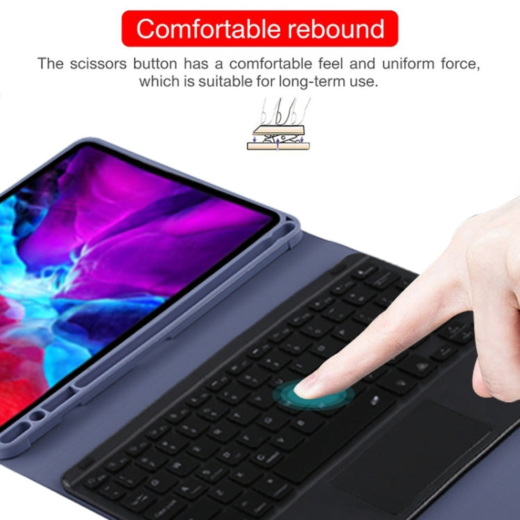 TG11BCS Detachable Bluetooth Black Keyboard Microfiber Leather Tablet Case for iPad Pro 11 inch (2020), with Backlight & Touchpad & Pen Slot & Holder (Purple) - For iPad Pro by PMC TechLife | Online Shopping South Africa | PMC TechLife