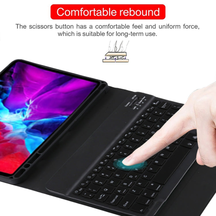 TG11BS Detachable Bluetooth Black Keyboard + Microfiber Leather Tablet Case for iPad Pro 11 inch (2020), with Backlight & Pen Slot & Holder(Black) - For iPad Pro by PMC TechLife | Online Shopping South Africa | PMC TechLife