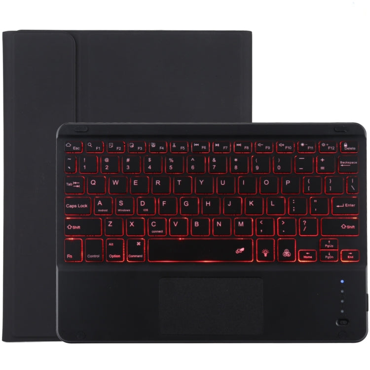 TG-102BCS Detachable Bluetooth Black Keyboard + Microfiber Leather Tablet Case for iPad 10.2 inch / iPad Air (2019), with Touch Pad & Backlight & Pen Slot & Holder (Black)