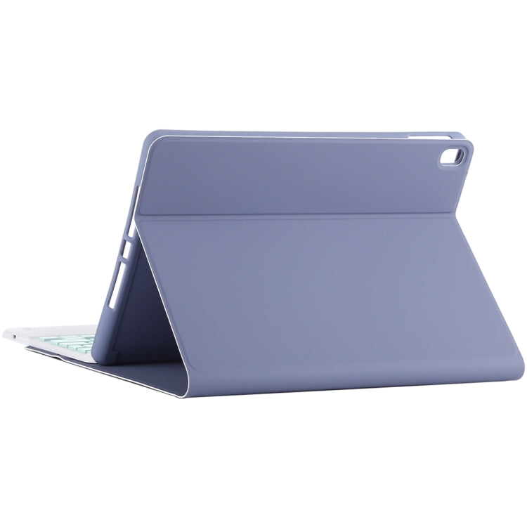 TG-102BC Detachable Bluetooth Green Keyboard + Microfiber Leather Tablet Case for iPad 10.2 inch / iPad Air (2019), with Touch Pad & Pen Slot & Holder (Purple)