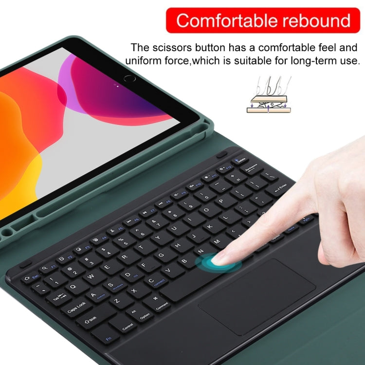 TG97BC Detachable Bluetooth Black Keyboard + Microfiber Leather Tablet Case for iPad 9.7 inch, with Touch Pad & Pen Slot & Holder(Dark Green) - Universal by PMC TechLife | Online Shopping South Africa | PMC TechLife