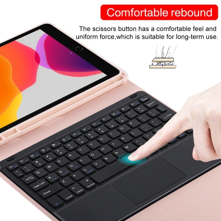 TG97BC Detachable Bluetooth Black Keyboard + Microfiber Leather Tablet Case for iPad 9.7 inch, with Touch Pad & Pen Slot & Holder(Pink) - Universal by PMC TechLife | Online Shopping South Africa | PMC TechLife