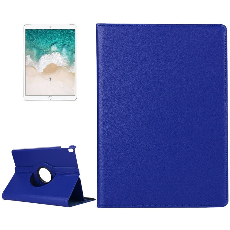 Litchi Texture 360 Degree Spin Multi-function Horizontal Flip Leather Protective Case with Holder for iPad Pro 10.5 inch / iPad Air (2019) (Dark Blue)