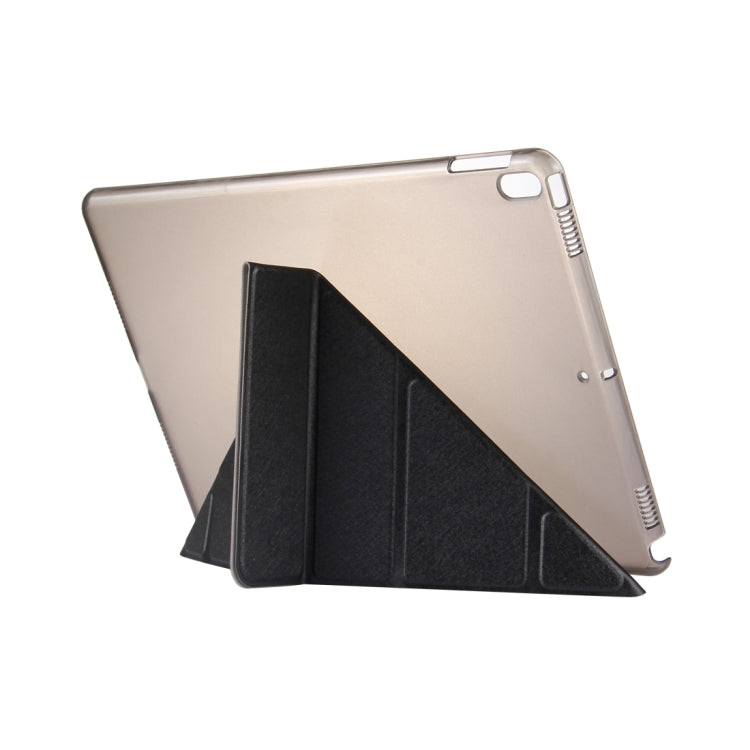 For iPad Pro 10.5 inch Silk Texture Horizontal Deformation Flip Leather Case with 4-folding Holder & Sleep / Wake-up(Black) - iPad Pro 10.5 inch Cases by PMC Jewellery | Online Shopping South Africa | PMC Jewellery | Buy Now Pay Later Mobicred