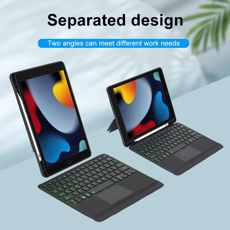 T102-AS For iPad 10.2 2021/2020/2019 / Air 3 10.5/Pro 10.5 Touch Backlight Split Type Bluetooth Keyboard Leather Case - Universal by PMC TechLife | Online Shopping South Africa | PMC TechLife