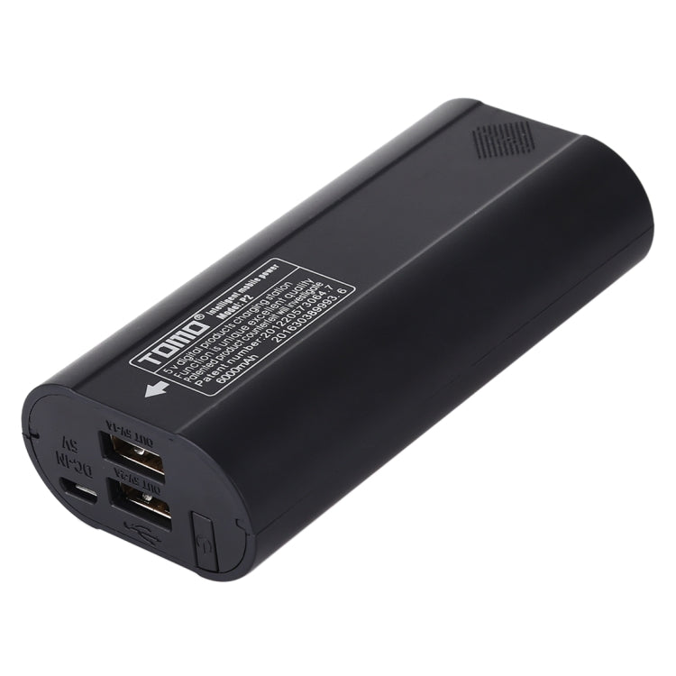 TOMO P2 USB Smart 2 Battery Charger with Indicator Light for 18650 Li-ion Battery(Black)
