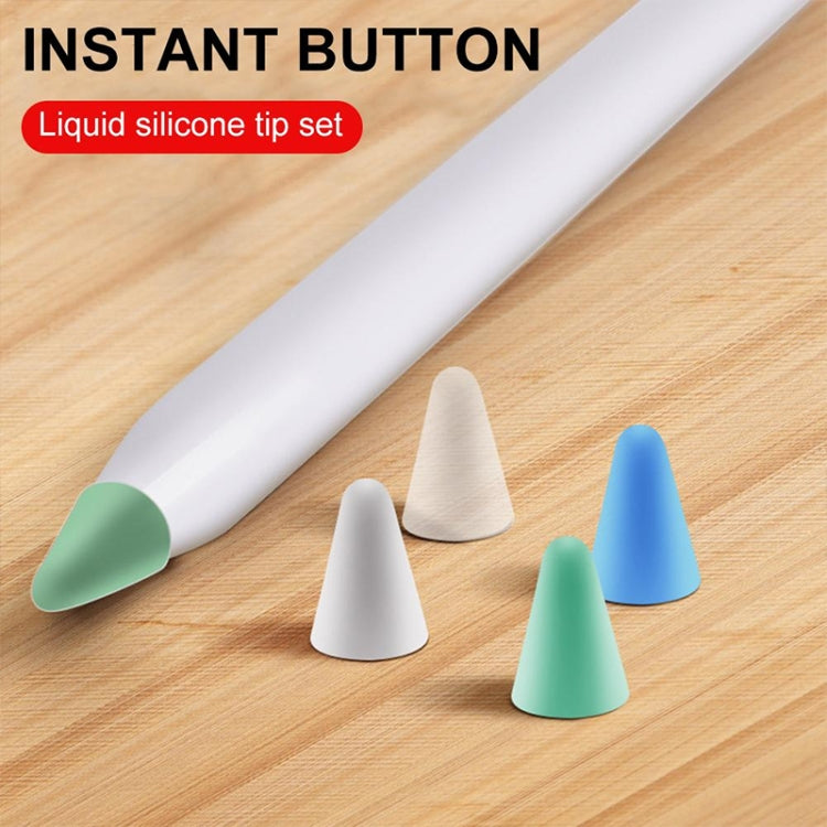 4 PCS Non-slip Mute Wear-resistant Nib Cover for Apple Pencil 1 / 2(White) - Pencil Accessories by PMC Jewellery | Online Shopping South Africa | PMC Jewellery | Buy Now Pay Later Mobicred