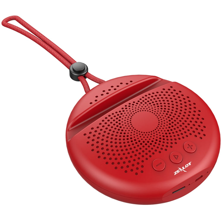 ZEALOT S24 Portable Stereo Bluetooth Speaker with Lanyard & Mobile Card Slot Holder, Supports Hands-free Call & TF Card (Red)