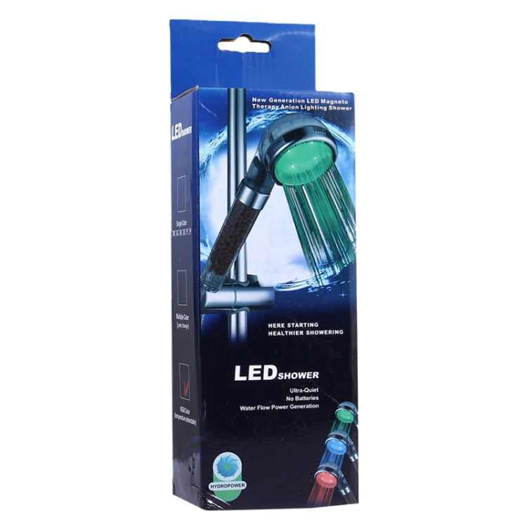 SDS-A23 15 LEDs ABS Temperature Sensor Negative Ions RGB LED Shower Head, Size: 23 x 6.5 x 5.8cm, Interface: 20mm