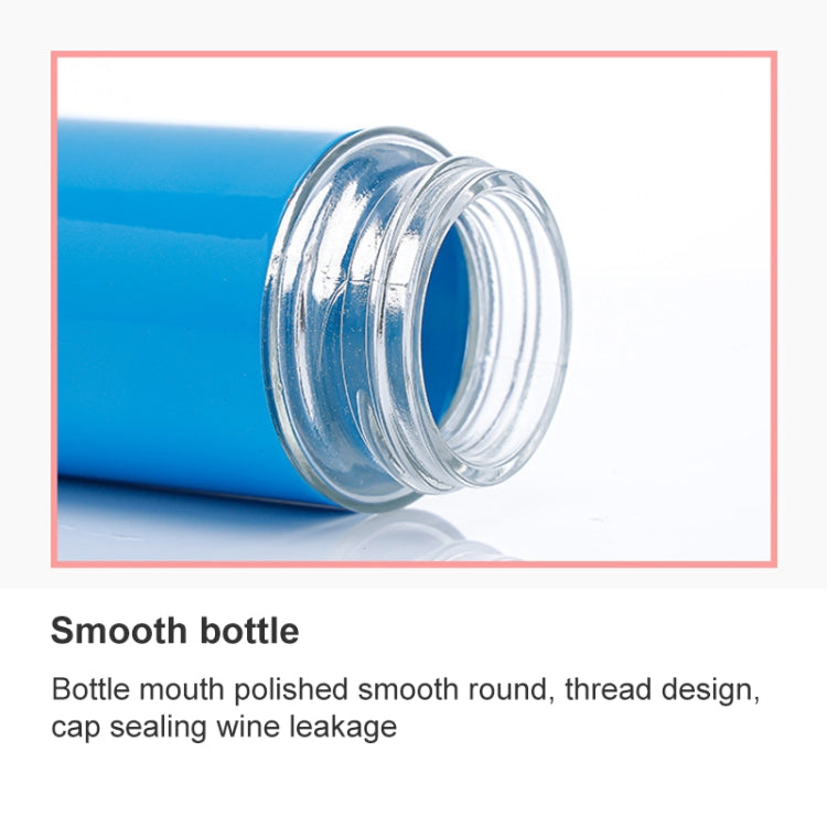 Stainless Steel Lid Glass Seasoning Jar Kitchen Supplies (Blue)