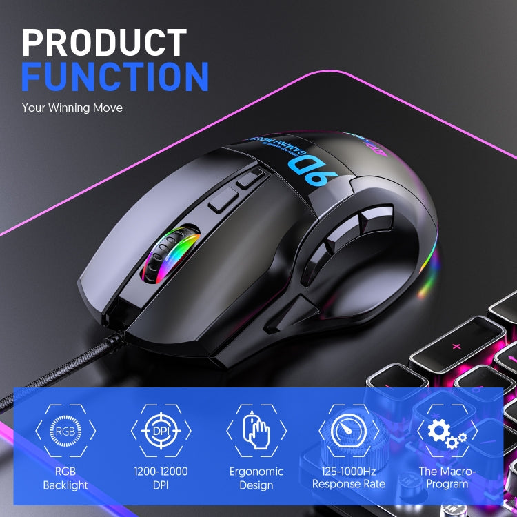 MKESPN X10 9-Buttons RGB Wired Macro Definition Gaming Mouse - free shipping - PMC Jewellery - Order now!