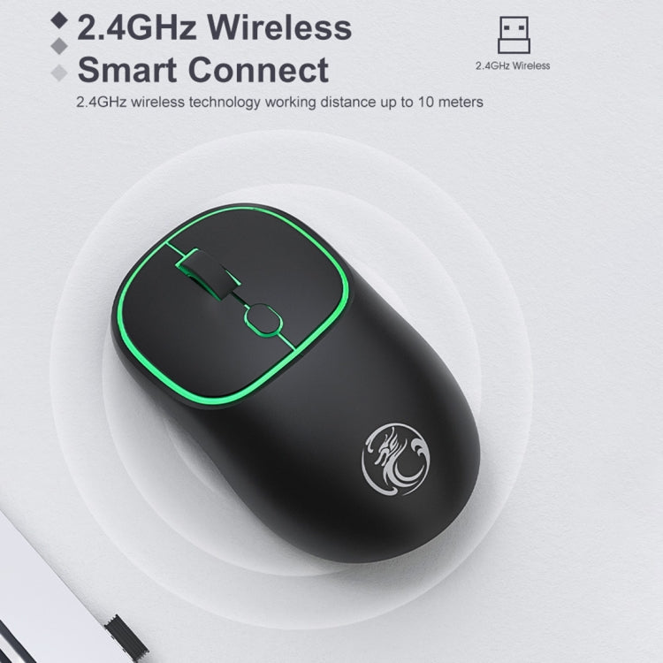 iMICE W-618 Rechargeable 4 Buttons 1600 DPI 2.4GHz Silent Wireless Mouse for Computer PC Laptop (Milk Tea)