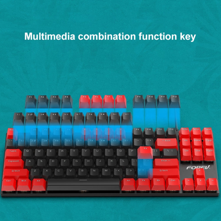 FOREV FV-301 87-keys Blue Axis Mechanical Gaming Keyboard, Cable Length: 1.6m(Black Red)