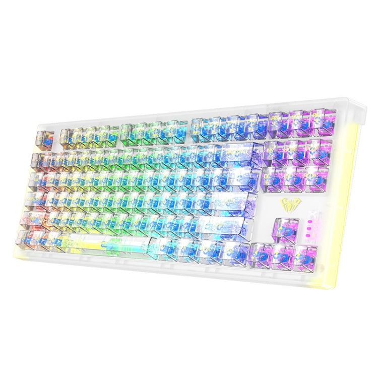 AULA F2183 RGB Wireless Bluetooth Keyboard(White) - free shipping - PMC Jewellery - Order now!