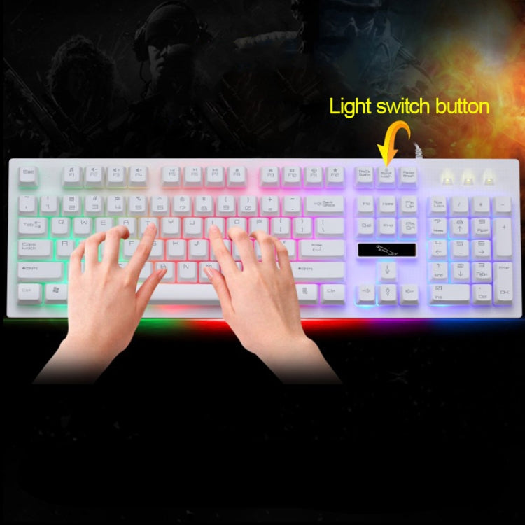 ZGB G20 1600 DPI Professional Wired Glowing Mechanical Feel Suspension Keyboard + Optical Mouse Kit for Laptop, PC(White) - Wired Keyboard by PMC TechLife | Online Shopping South Africa | PMC TechLife | Buy Now Pay Later Mobicred