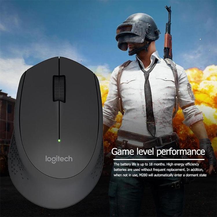 Logitech M280 2.4GHz 3-keys 1000DPI Wireless Optical Mouse, Wireless Range: 10m(Black) - free shipping - PMC Jewellery - Order now!