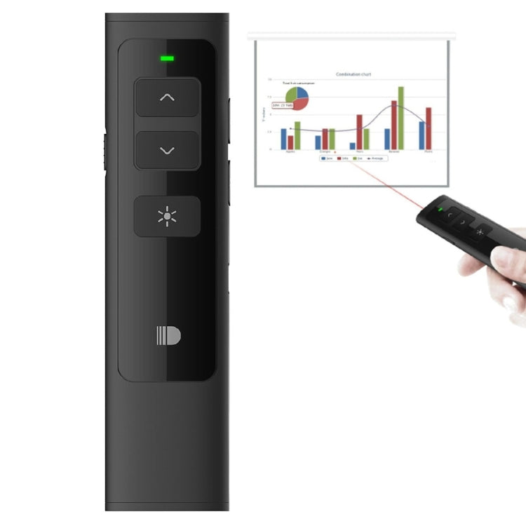 Doosl DSIT013 2.4GHz Rechargeable PowerPoint Presentation Remote Control Multi-functional Laser Pointer for PowerPoint / Keynote / Prezi, Control Distance: 100m(Black) - by DOOSL | Online Shopping South Africa | PMC Jewellery | Buy Now Pay Later Mobicred