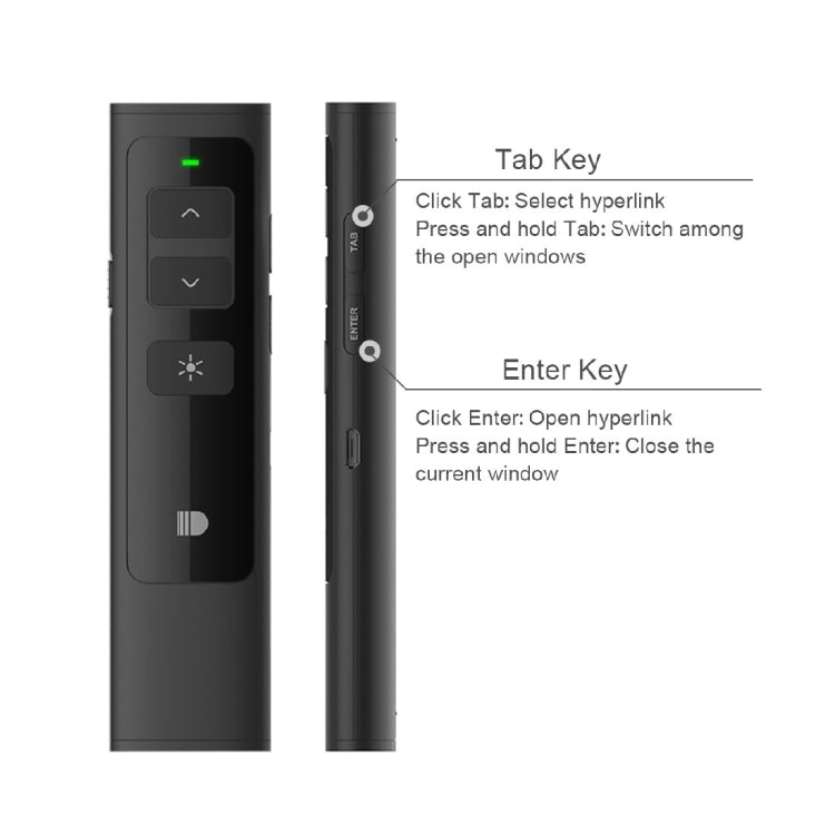 Doosl DSIT013 2.4GHz Rechargeable PowerPoint Presentation Remote Control Multi-functional Laser Pointer for PowerPoint / Keynote / Prezi, Control Distance: 100m(Black) - by DOOSL | Online Shopping South Africa | PMC Jewellery | Buy Now Pay Later Mobicred