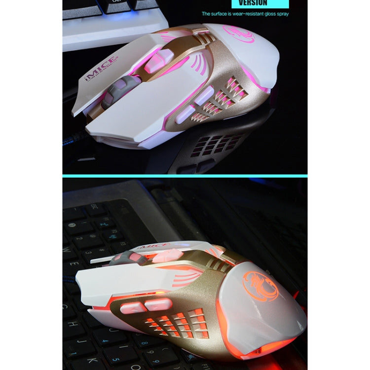 iMICE V5 USB 7 Buttons 4000 DPI Wired Optical Colorful Backlight Gaming Mouse for Computer PC Laptop (White) - free shipping - PMC TechLife - Order now!