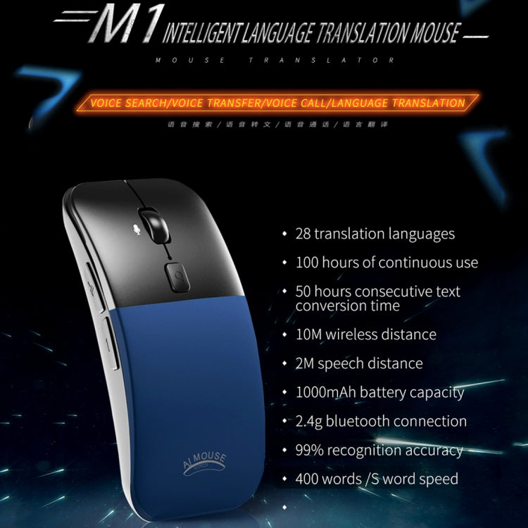 Boeleo BM01 Smart Voice Language Translation Wireless Mouse(Grey)