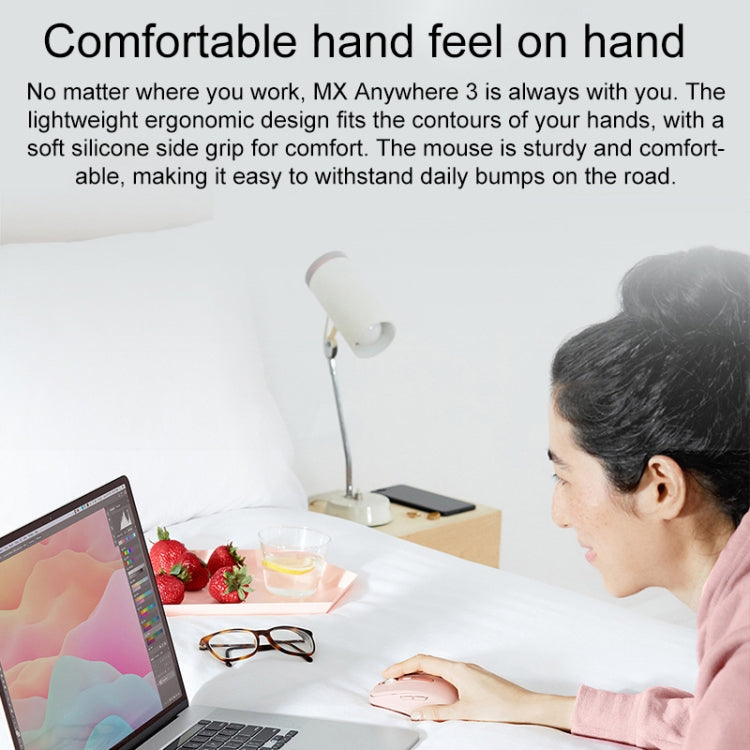 Logitech MX Anywhere 3S 4 Keys Wireless Bluetooth Dual Mode Mute Mouse (White)