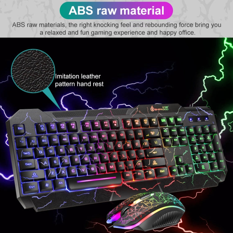 SHIPADOO D620 104-key Wired RGB Color Cracked Backlight Gaming Keyboard Mouse Kit for Laptop, PC - Wired Keyboard by SHIPADOO | Online Shopping South Africa | PMC Jewellery | Buy Now Pay Later Mobicred