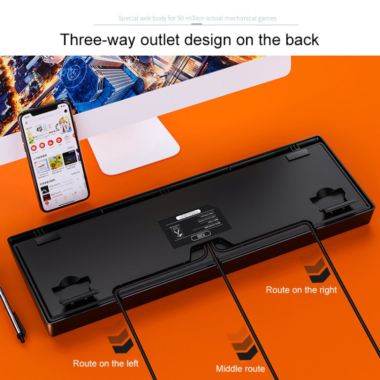 YINDIAO K300 USB Detachable Panel Mechanical Lighting Blue Shaft Gaming Wired Keyboard(Black) - free shipping - PMC Jewellery - Order now!