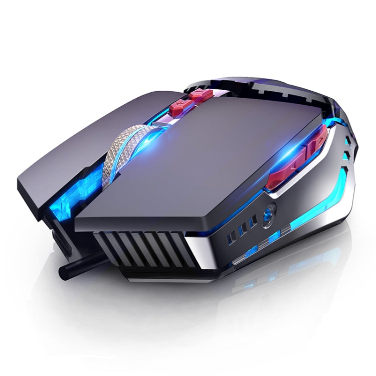 YINDIAO 3200DPI 4-modes Adjustable 7-keys RGB Light Wired Metal Mechanical Hard Core Macro Mouse, Style: Silent Version (Black) - Wired Mice by YINDIAO | Online Shopping South Africa | PMC Jewellery | Buy Now Pay Later Mobicred