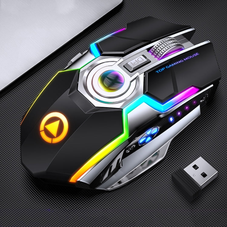 YINDIAO A5 2.4GHz 1600DPI 3-modes Adjustable Rechargeable RGB Light Wireless Silent Gaming Mouse (Black) - free shipping - PMC Jewellery - Order now!